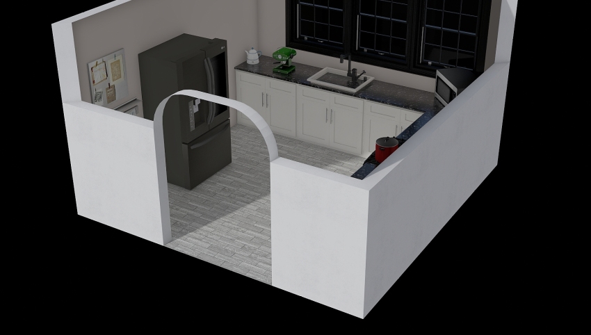 U shaped kitchen 3d design picture 14.54