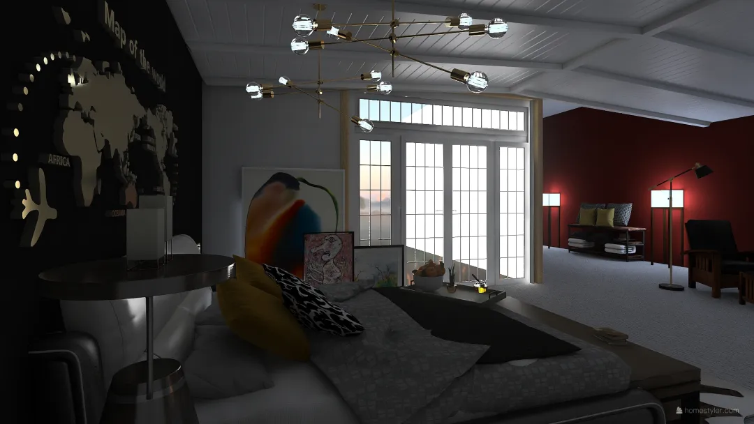 classy bedroom 3d design renderings