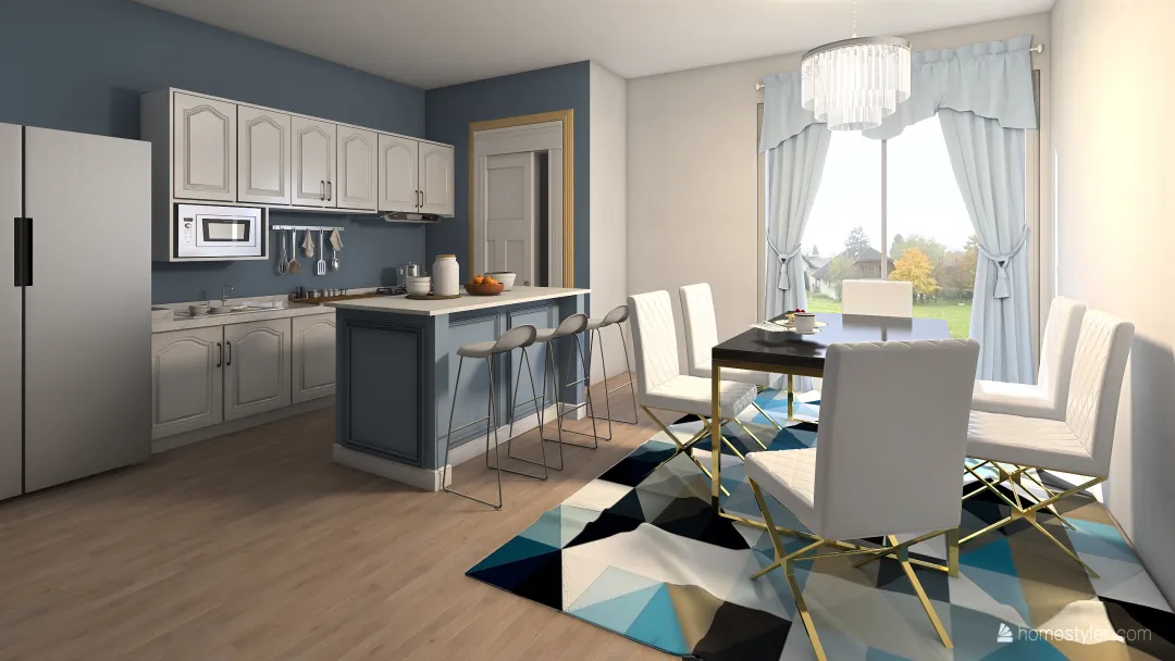 yellow and blue 3d design renderings