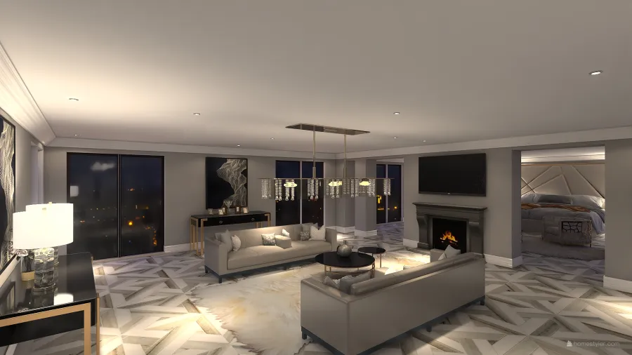 Master Bedroom Living Area 3d design renderings