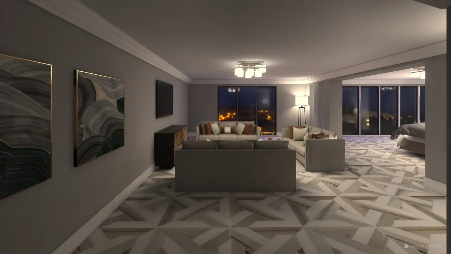 Bedroom3 Living Area 3d design renderings