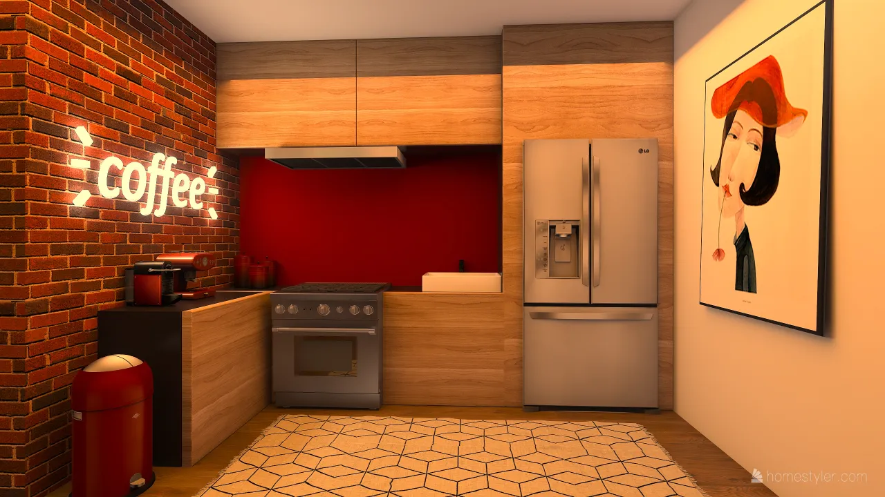 Studio apartment 3d design renderings
