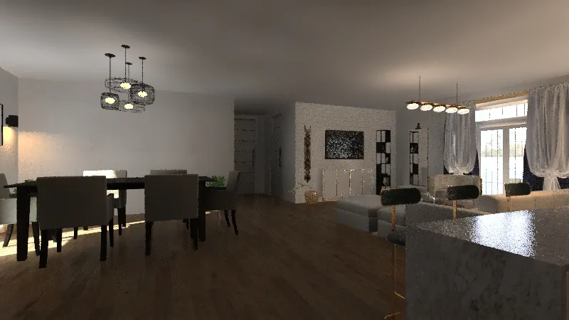 2br  apartment 3d design renderings