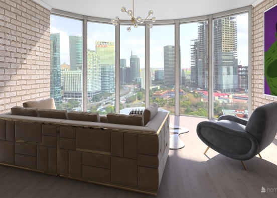 Modern bedroom in the skyscraper for a young adult. Design Rendering