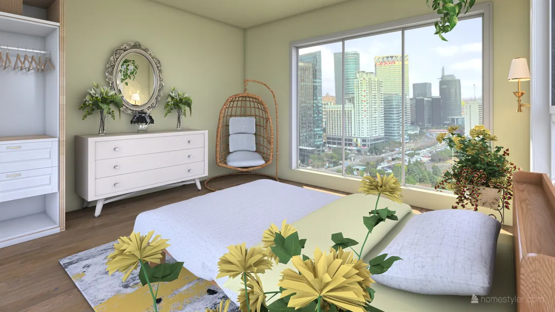 Sunshine Bedroom 3d design renderings