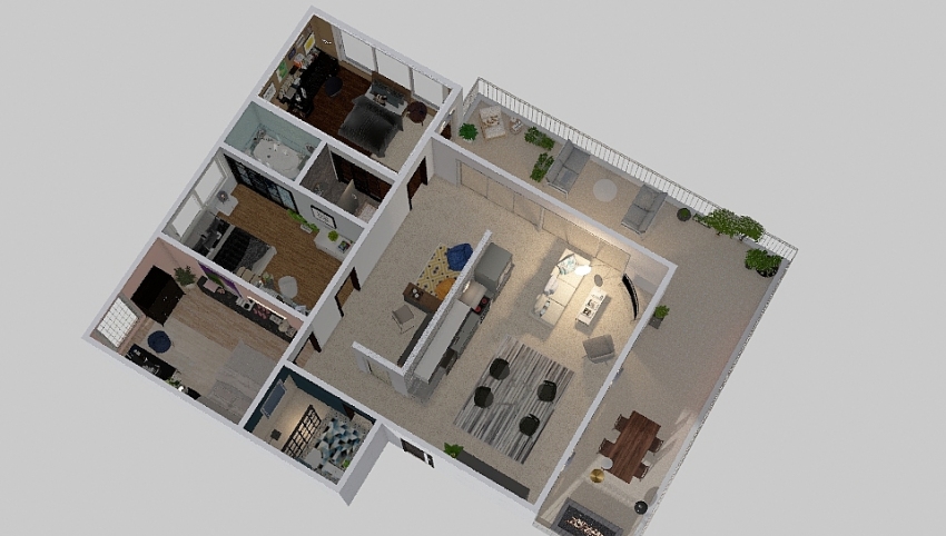 Shared apartment // J 3d design picture 156.95