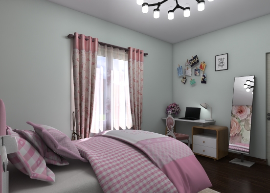 Girl Bedroom Design Rendering