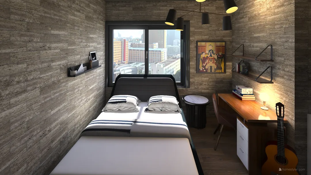 Ethan's Dorm Room 3d design renderings