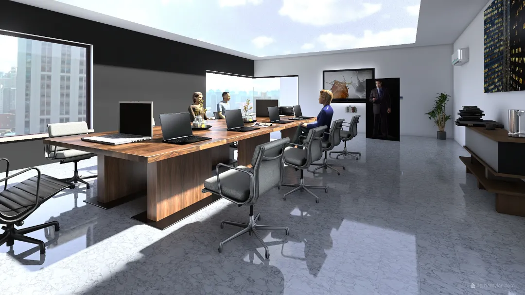 Oficinas 3d design renderings