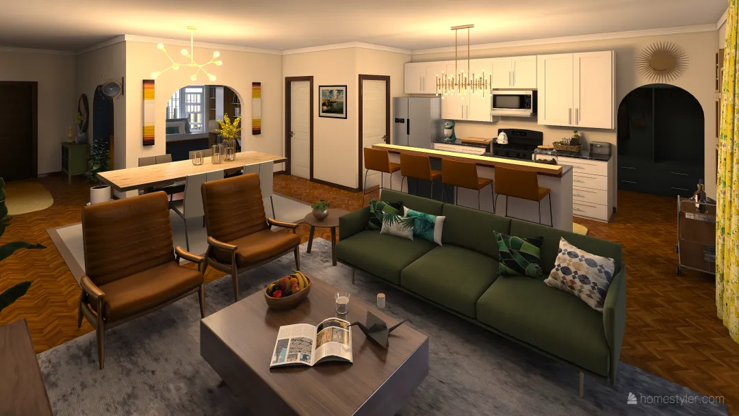 Mid-Century Modern Family Home 3d design renderings