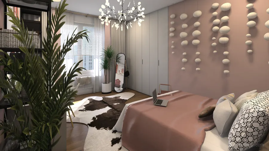 Contemporary Modern Red White Grey Unnamed space 3d design renderings