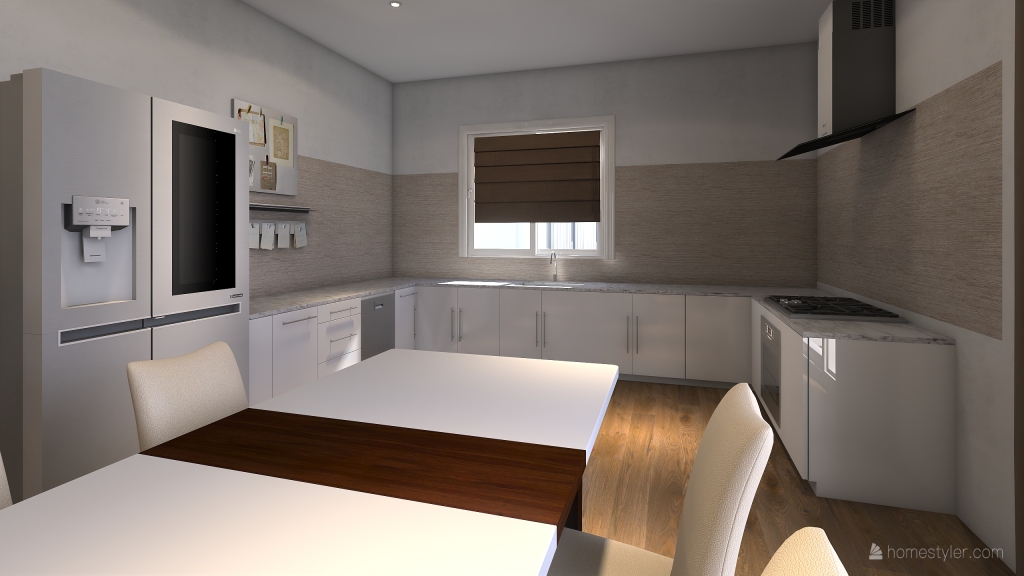 Living , Kitchen and  Dining Room 3d design renderings