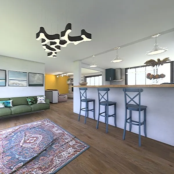 Cozinha casa 3d design renderings