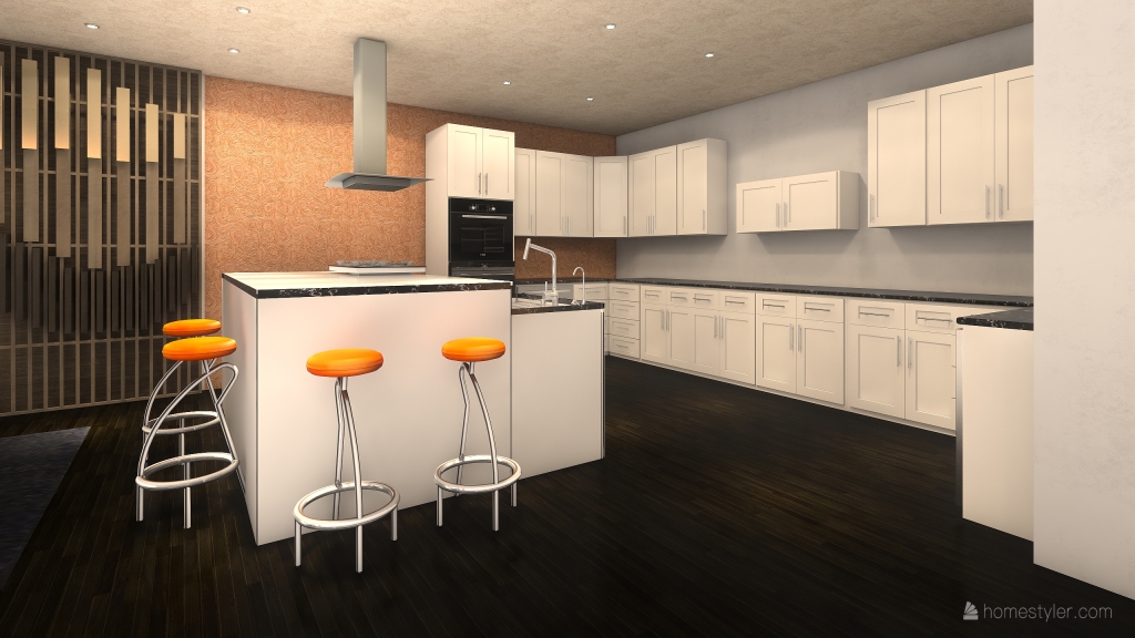 Living, Kitchen and  Dining Room 3d design renderings
