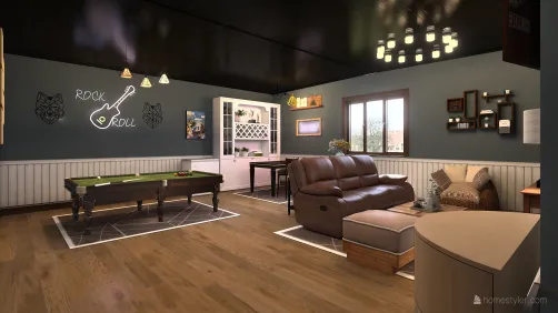 Man's Caves style Living room Design