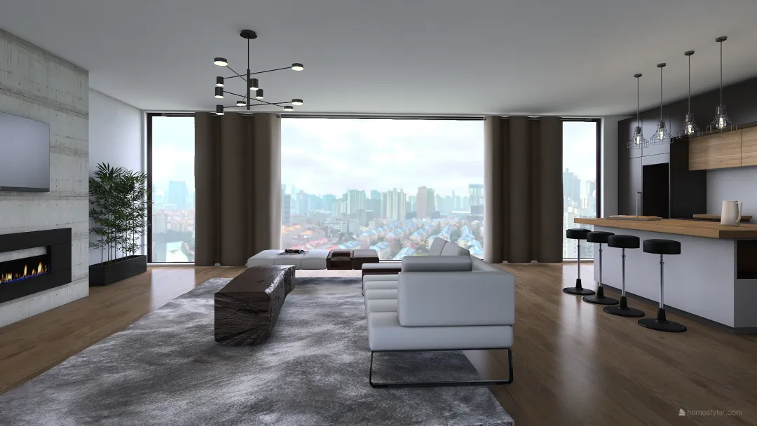 Modern Penthouse 3d design renderings