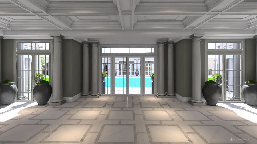 Pool House Bathroom 3d design renderings