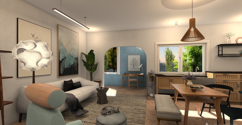 Nordic naturelle Interior Design Render