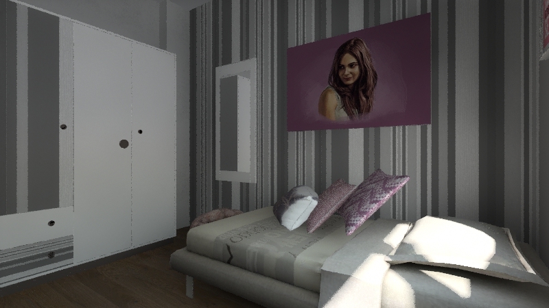 חדר יובל ספריה עם טפט ארון אפור 3d design renderings