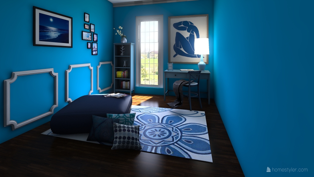 Blue room 3d design renderings