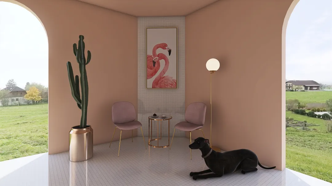 pink room 3d design renderings
