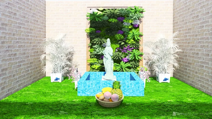 Kwan Yin garden 3d design renderings