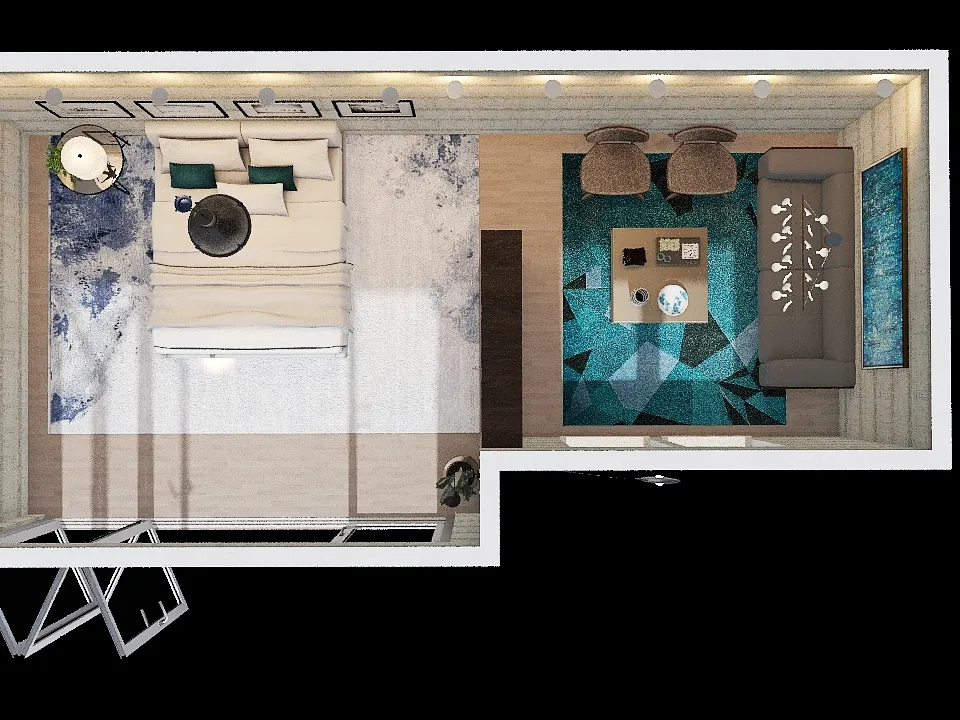 Loft estilo industrial 3d design renderings