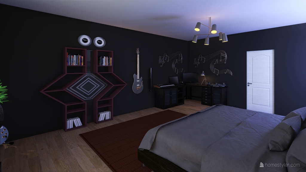 boys bedroom 3d design renderings