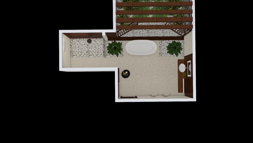 Hermoso baño con un jardin interior 3d design picture 31.69