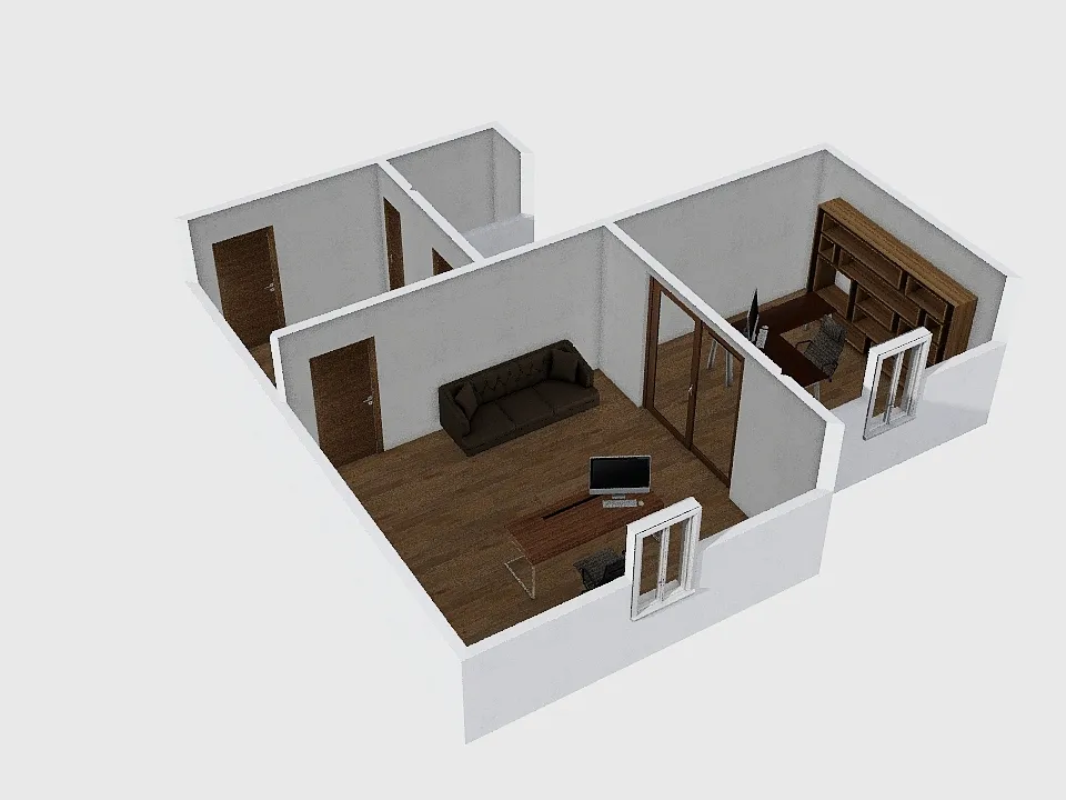 Falak - Two rooms Office 3d design renderings