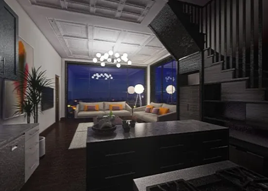 Chic Apt. with a loft Design Rendering