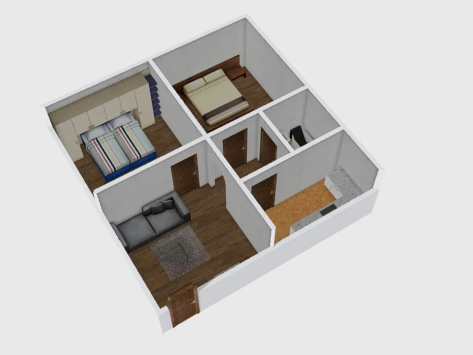 Salamah - two bedrooms 3d design renderings
