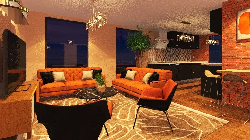 Orange new black 3d design renderings