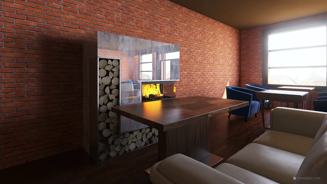 coffee  lounge 3d design renderings