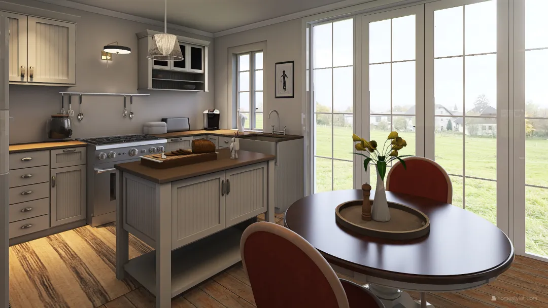 Contemporary Scottish cottage 3d design renderings