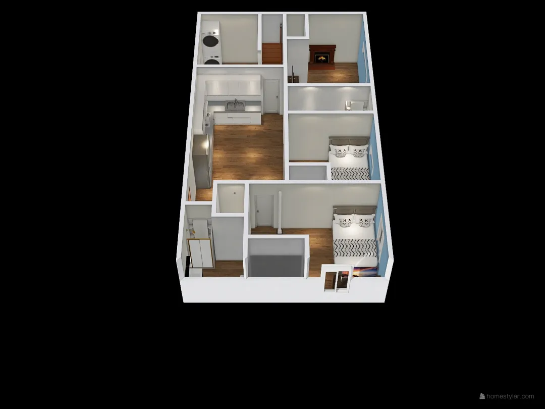 Alex basement 3 bed 3d design renderings