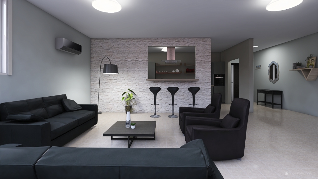 Sala y cocina Vane 3d design renderings