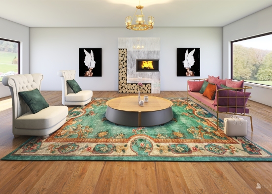 Crystal living room Design Rendering
