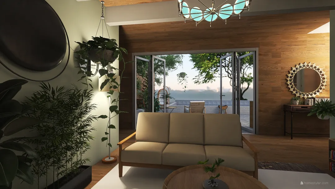 .earthy green villa. 3d design renderings