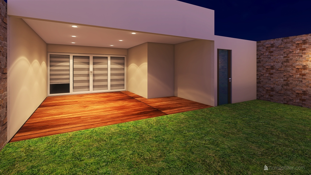Terraza afuera sin muebles 3d design renderings
