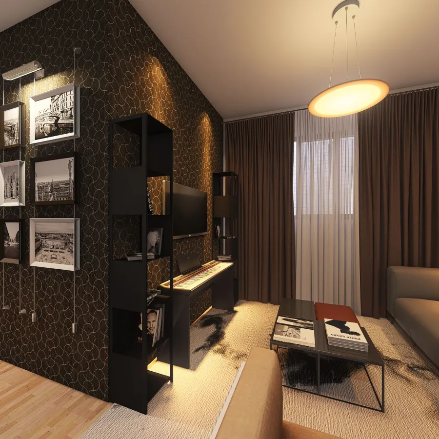 Sala de Estar e Jantar 3d design renderings