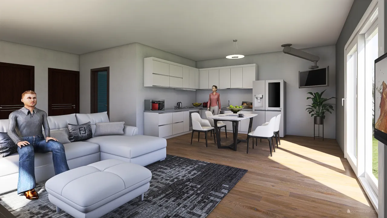 Casa 100mq 3d design renderings