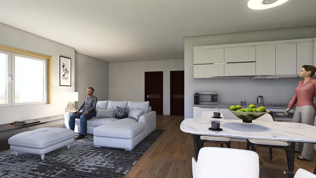 Casa 100mq 3d design renderings