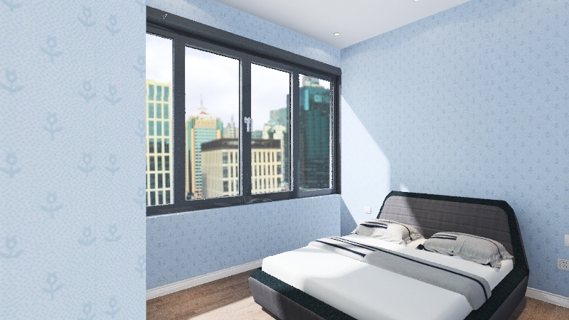 flat 7 bedroom / hallway 3d design renderings