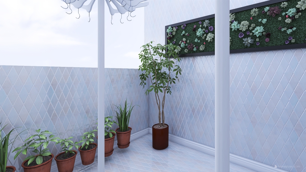 Laundry Balcony 3d design renderings