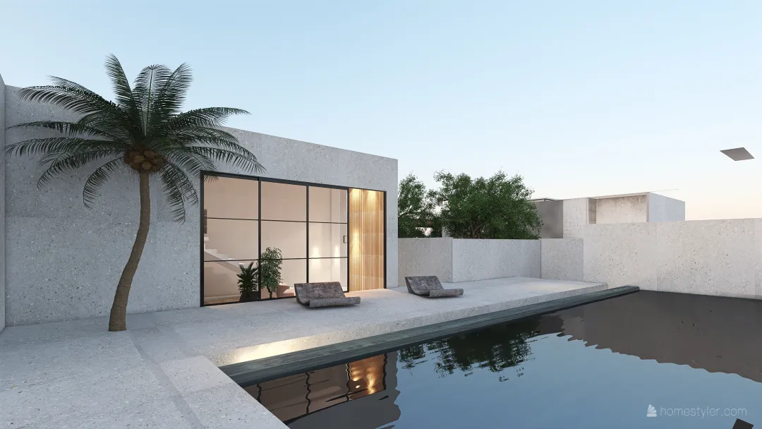 house with the pool 3d design renderings
