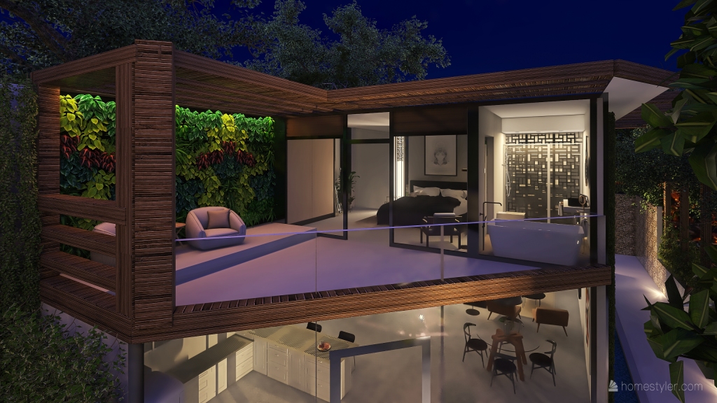 Modern Farmhouse TropicalTheme Black White Beige WoodTones Unnamed space 3d design renderings