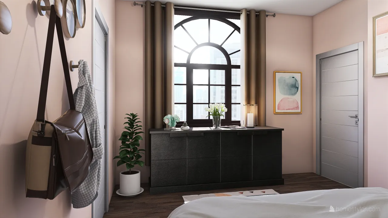 bedroom and bathroom 3d design renderings