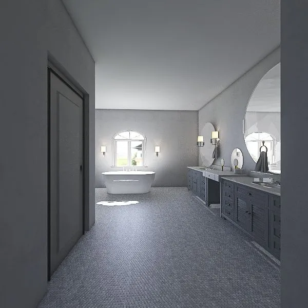 Rossman Master Bath Revised Shower 3d design renderings