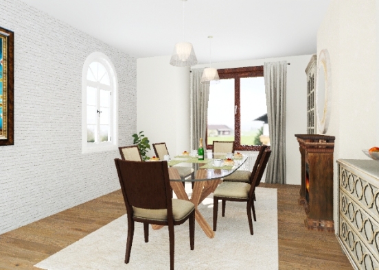 100 yr cottage - DINING ROOM Design Rendering